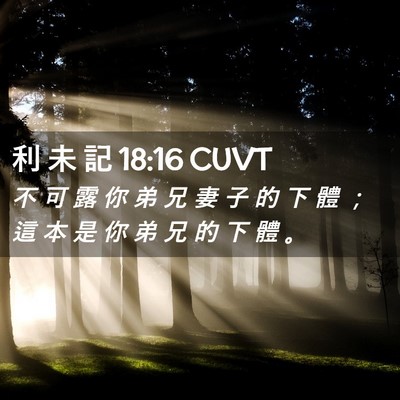 Picture 02 - 利 未 記 18:16 CUVT - 不 可 露 你 弟 兄 妻 子 的 下 體 ； - Bible Verse Picture