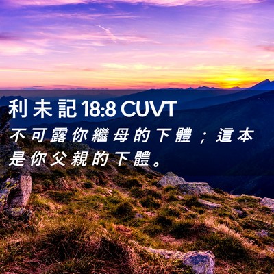 Picture 02 - 利 未 記 18:8 CUVT - 不 可 露 你 繼 母 的 下 體 ； 這 本 - Bible Verse Picture