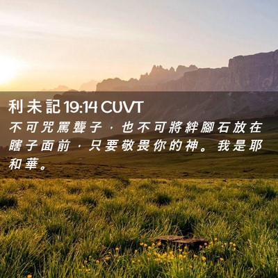 Picture 02 - 利 未 記 19:14 CUVT - 不 可 咒 罵 聾 子 ， 也 不 可 將 絆 - Bible Verse Picture