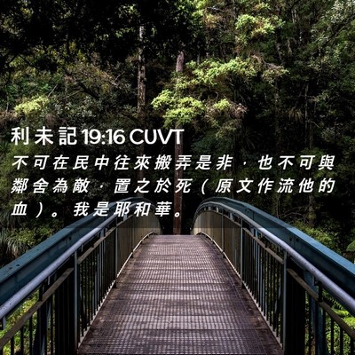 Picture 02 - 利 未 記 19:16 CUVT - 不 可 在 民 中 往 來 搬 弄 是 非 ， - Bible Verse Picture