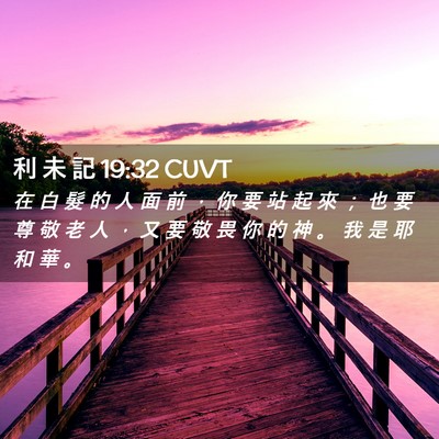 Picture 02 - 利 未 記 19:32 CUVT - 在 白 髮 的 人 面 前 ， 你 要 站 起 - Bible Verse Picture