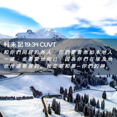Picture 02 - 利 未 記 19:34 CUVT - 和 你 們 同 居 的 外 人 ， 你 們 要 - Bible Verse Picture