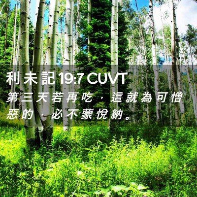 Picture 02 - 利 未 記 19:7 CUVT - 第 三 天 若 再 吃 ， 這 就 為 可 憎 - Bible Verse Picture
