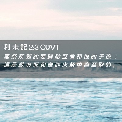 Picture 02 - 利 未 記 2:3 CUVT - 素 祭 所 剩 的 要 歸 給 亞 倫 和 他 - Bible Verse Picture