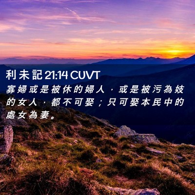 Picture 02 - 利 未 記 21:14 CUVT - 寡 婦 或 是 被 休 的 婦 人 ， 或 是 - Bible Verse Picture