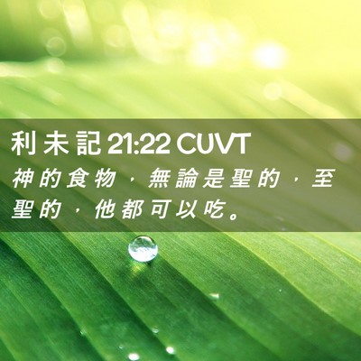 Picture 02 - 利 未 記 21:22 CUVT - 神 的 食 物 ， 無 論 是 聖 的 ， 至 - Bible Verse Picture