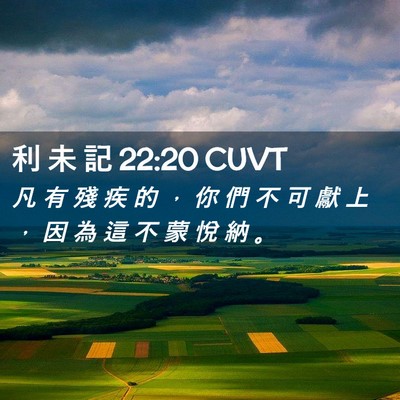 Picture 02 - 利 未 記 22:20 CUVT - 凡 有 殘 疾 的 ， 你 們 不 可 獻 上 - Bible Verse Picture