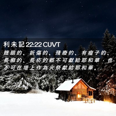 Picture 02 - 利 未 記 22:22 CUVT - 瞎 眼 的 、 折 傷 的 、 殘 廢 的 、 - Bible Verse Picture