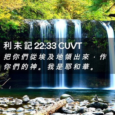 Picture 02 - 利 未 記 22:33 CUVT - 把 你 們 從 埃 及 地 領 出 來 ， 作 - Bible Verse Picture