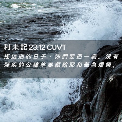 Picture 02 - 利 未 記 23:12 CUVT - 搖 這 捆 的 日 子 ， 你 們 要 把 一 - Bible Verse Picture
