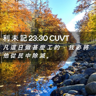 Picture 02 - 利 未 記 23:30 CUVT - 凡 這 日 做 甚 麼 工 的 ， 我 必 將 - Bible Verse Picture