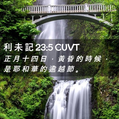 Picture 02 - 利 未 記 23:5 CUVT - 正 月 十 四 日 ， 黃 昏 的 時 候 ， - Bible Verse Picture