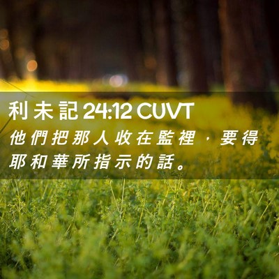 Picture 02 - 利 未 記 24:12 CUVT - 他 們 把 那 人 收 在 監 裡 ， 要 得 - Bible Verse Picture