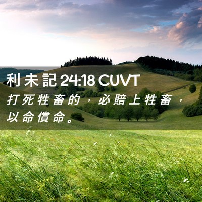 Picture 02 - 利 未 記 24:18 CUVT - 打 死 牲 畜 的 ， 必 賠 上 牲 畜 ， - Bible Verse Picture