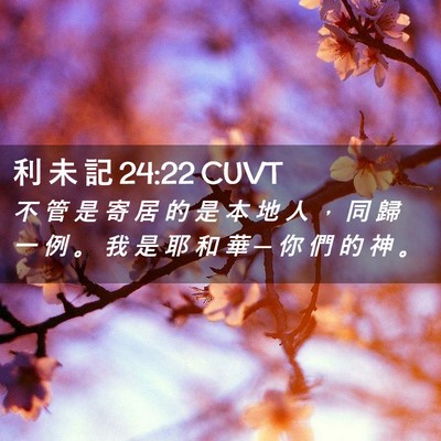 Picture 02 - 利 未 記 24:22 CUVT - 不 管 是 寄 居 的 是 本 地 人 ， 同 - Bible Verse Picture