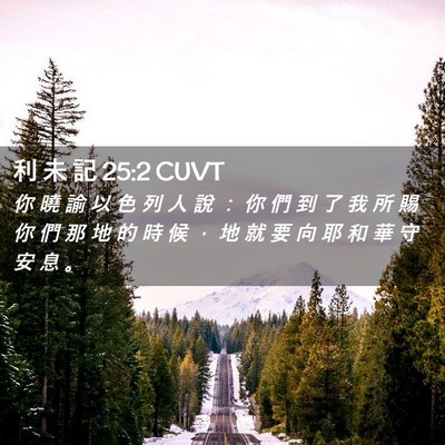 Picture 02 - 利 未 記 25:2 CUVT - 你 曉 諭 以 色 列 人 說 ： 你 們 到 - Bible Verse Picture
