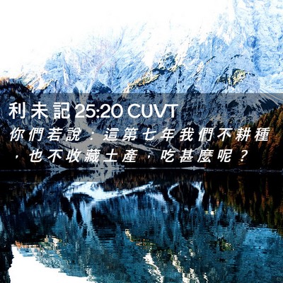 Picture 02 - 利 未 記 25:20 CUVT - 你 們 若 說 ： 這 第 七 年 我 們 不 - Bible Verse Picture