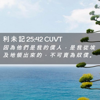Picture 02 - 利 未 記 25:42 CUVT - 因 為 他 們 是 我 的 僕 人 ， 是 我 - Bible Verse Picture