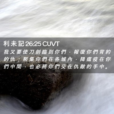 Picture 02 - 利 未 記 26:25 CUVT - 我 又 要 使 刀 劍 臨 到 你 們 ， 報 - Bible Verse Picture