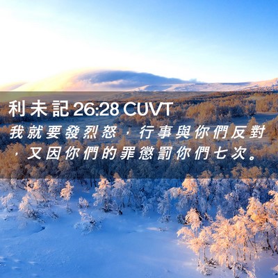 Picture 02 - 利 未 記 26:28 CUVT - 我 就 要 發 烈 怒 ， 行 事 與 你 們 - Bible Verse Picture