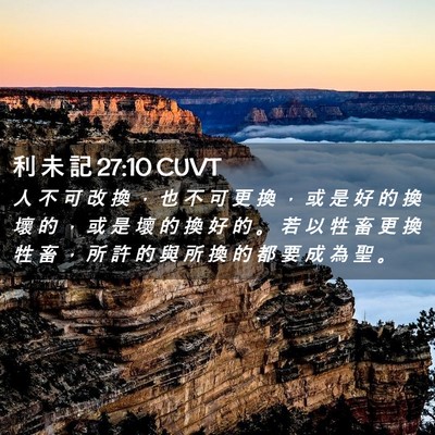 Picture 02 - 利 未 記 27:10 CUVT - 人 不 可 改 換 ， 也 不 可 更 換 ， - Bible Verse Picture