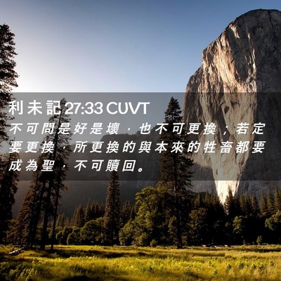 Picture 02 - 利 未 記 27:33 CUVT - 不 可 問 是 好 是 壞 ， 也 不 可 更 - Bible Verse Picture