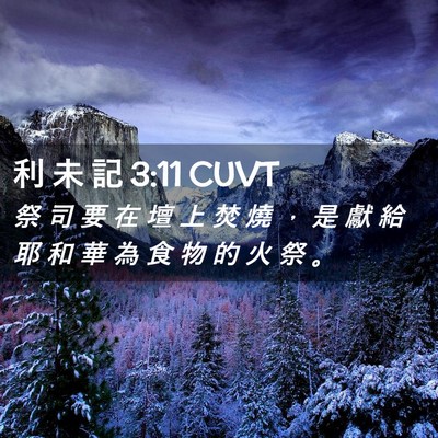 Picture 02 - 利 未 記 3:11 CUVT - 祭 司 要 在 壇 上 焚 燒 ， 是 獻 給 - Bible Verse Picture