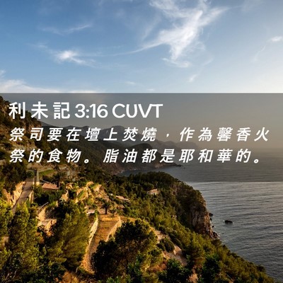 Picture 02 - 利 未 記 3:16 CUVT - 祭 司 要 在 壇 上 焚 燒 ， 作 為 馨 - Bible Verse Picture