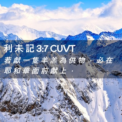 Picture 02 - 利 未 記 3:7 CUVT - 若 獻 一 隻 羊 羔 為 供 物 ， 必 在 - Bible Verse Picture