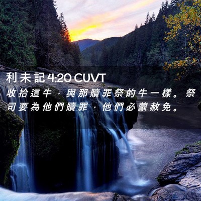 Picture 02 - 利 未 記 4:20 CUVT - 收 拾 這 牛 ， 與 那 贖 罪 祭 的 牛 - Bible Verse Picture