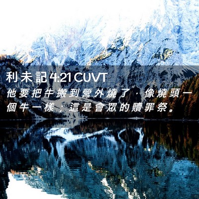 Picture 02 - 利 未 記 4:21 CUVT - 他 要 把 牛 搬 到 營 外 燒 了 ， 像 - Bible Verse Picture