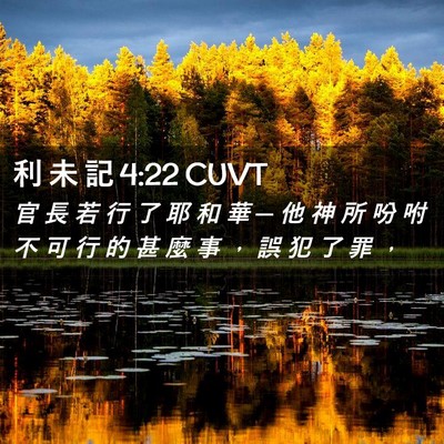 Picture 02 - 利 未 記 4:22 CUVT - 官 長 若 行 了 耶 和 華 ─ 他 神 所 - Bible Verse Picture