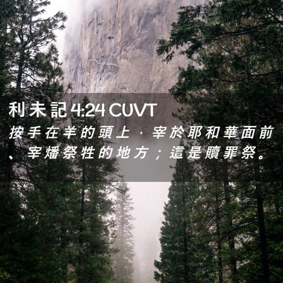 Picture 02 - 利 未 記 4:24 CUVT - 按 手 在 羊 的 頭 上 ， 宰 於 耶 和 - Bible Verse Picture