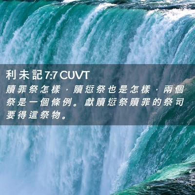 Picture 02 - 利 未 記 7:7 CUVT - 贖 罪 祭 怎 樣 ， 贖 愆 祭 也 是 怎 - Bible Verse Picture