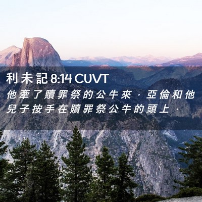 Picture 02 - 利 未 記 8:14 CUVT - 他 牽 了 贖 罪 祭 的 公 牛 來 ， 亞 - Bible Verse Picture