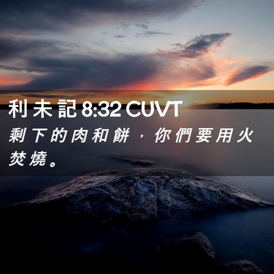 Picture 02 - 利 未 記 8:32 CUVT - 剩 下 的 肉 和 餅 ， 你 們 要 用 火 - Bible Verse Picture