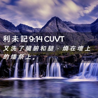 Picture 02 - 利 未 記 9:14 CUVT - 又 洗 了 臟 腑 和 腿 ， 燒 在 壇 上 - Bible Verse Picture