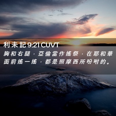 Picture 02 - 利 未 記 9:21 CUVT - 胸 和 右 腿 ， 亞 倫 當 作 搖 祭 ， - Bible Verse Picture