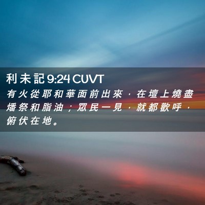 Picture 02 - 利 未 記 9:24 CUVT - 有 火 從 耶 和 華 面 前 出 來 ， 在 - Bible Verse Picture
