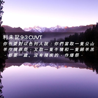 Picture 02 - 利 未 記 9:3 CUVT - 你 也 要 對 以 色 列 人 說 ： 你 們 - Bible Verse Picture