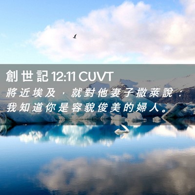 Picture 02 - 創 世 記 12:11 CUVT - 將 近 埃 及 ， 就 對 他 妻 子 撒 萊 - Bible Verse Picture