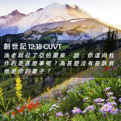 Picture 02 - 創 世 記 12:18 CUVT - 法 老 就 召 了 亞 伯 蘭 來 ， 說 ： - Bible Verse Picture