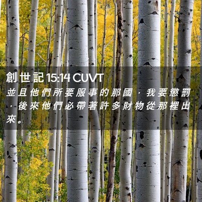 Picture 02 - 創 世 記 15:14 CUVT - 並 且 他 們 所 要 服 事 的 那 國 ， - Bible Verse Picture