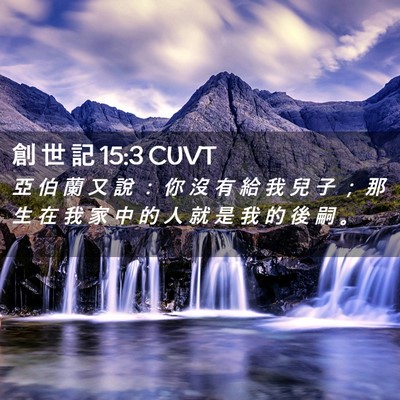 Picture 02 - 創 世 記 15:3 CUVT - 亞 伯 蘭 又 說 ： 你 沒 有 給 我 兒 - Bible Verse Picture