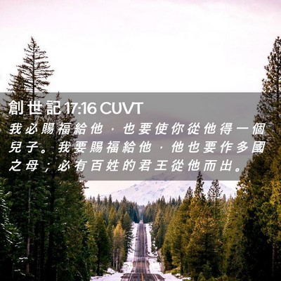 Picture 02 - 創 世 記 17:16 CUVT - 我 必 賜 福 給 他 ， 也 要 使 你 從 - Bible Verse Picture