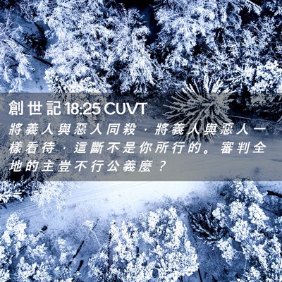 Picture 02 - 創 世 記 18:25 CUVT - 將 義 人 與 惡 人 同 殺 ， 將 義 人 - Bible Verse Picture
