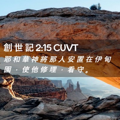 Picture 02 - 創 世 記 2:15 CUVT - 耶 和 華 神 將 那 人 安 置 在 伊 甸 - Bible Verse Picture