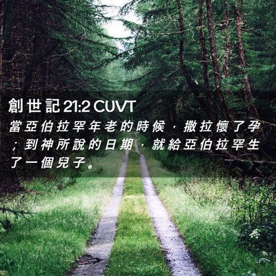 Picture 02 - 創 世 記 21:2 CUVT - 當 亞 伯 拉 罕 年 老 的 時 候 ， 撒 - Bible Verse Picture