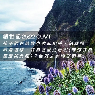 Picture 02 - 創 世 記 25:22 CUVT - 孩 子 們 在 他 腹 中 彼 此 相 爭 ， - Bible Verse Picture