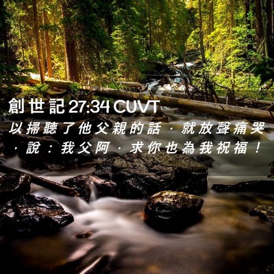 Picture 02 - 創 世 記 27:34 CUVT - 以 掃 聽 了 他 父 親 的 話 ， 就 放 - Bible Verse Picture
